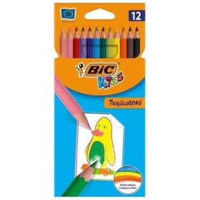 BIC Kids Plastidecor - Pack de 12 ceras para colorear + Alpino 654 -  Lápices de colores